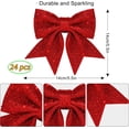 thumbnail image 2 of Christmas Bow Decorations Red Wreaths Bows 24 Pcs 5.5'' Small Christmas Tree Bow Sequin Bow Ties Xmas Decorative Glitter Bows Ornaments Christmas Tree Sequin Bow Tie for Home Party Decor, 2 of 8