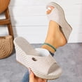 thumbnail image 2 of TAGOLD Women's Wedges Shoes,Women's /Summer Fashionable Casual Versatile Solid Colo Wedge Heels Shoes, 2 of 5