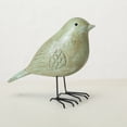 thumbnail image 6 of Americana Art Birds, Set of 6, Statues, Spring Green Colors, Rubbed Tawny Brown Finish, Black Legs, Figurines, Wood and Metal, Detailed, 5 Inches Each, Vintage Primitive Style, 6 of 6