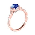 thumbnail image 2 of Aonejewelry 1.25 Ct. Ttw Interwine Shank Diamond and Sapphire Ring In 14k Rose Gold, 2 of 4