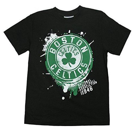 Celtic Football Shirts - NBA Basketball Kids / Youth Boston Celtics Splatter Logo T-Shirt - Black