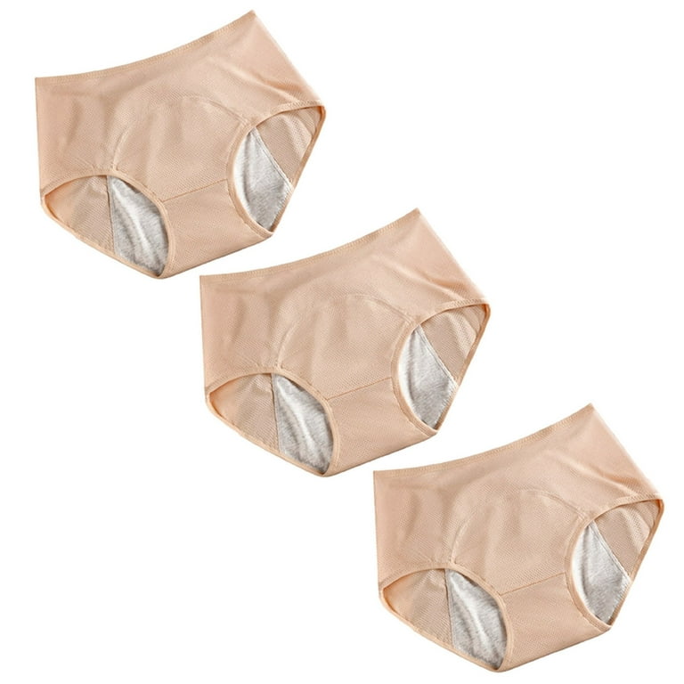 3 Pcs Solid Anti-Leak Panties, Comfy & Breathable Full-coverage Panties,  Women's Lingerie & Underwear