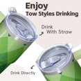 thumbnail image 4 of 20oz Geometric Design Insulated Tumbler with Handle, Stainless Steel Double Wall Travel Coffee Mug Leak Proof Texture, 4 of 5