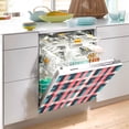 thumbnail image 2 of Yayeee Magnetic Dishwasher Cover for The Front Decoration Home Kitchen Machine Sticker Protector, Red Teal Stripes, 2 of 6