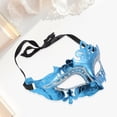 thumbnail image 4 of Unique Bargains 1 Pc Electroplated Half-face Party Mask Blue Plastic, 4 of 5