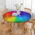 thumbnail image 3 of Colorful Tie Dye Pattern Round Fitted Tablecloth with Elastic Edge,Dining Table Cover Waterproof,Outdoor Round Tablecloth for Camping,Dining,Indoor and Outdoor, 3 of 7