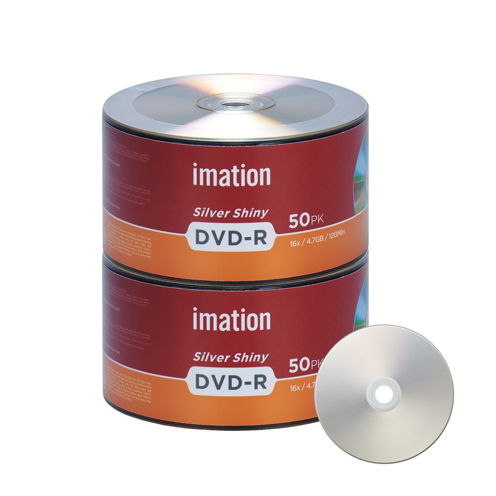 100 Pack Imation DVDR 16X 4.7GB/120Min Silver Shiny Blank Media