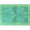 thumbnail image 1 of Ahgly Company Indoor Rectangle Animal Turquoise Blue Traditional Area Rugs, 2' x 4', 1 of 4