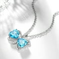 thumbnail image 2 of Juwaliy Blue Butterfly Necklace Heart March Birthstone Necklace Aquamarine Silver Plated Pendant Jewelry Women Christmas Birthday Mother's Day Gift, 2 of 11