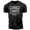 T-Shirt Silver On Black, variant on Gymish No Limits Workout T-Shirt for Men, Gym Graphic Tee, Weightlifting Shirt, Fitness Training Top, Warm Grey with Sleeve Logo, Small