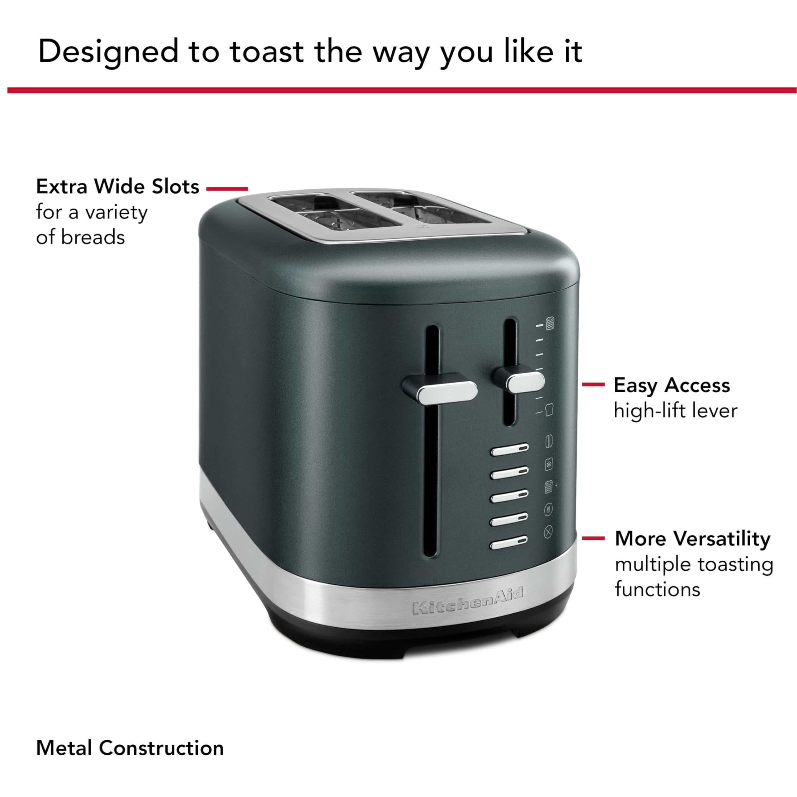 KitchenAid 2 Slice Automatic Toaster with Extra Wide Slots KMT2109JP, Juniper