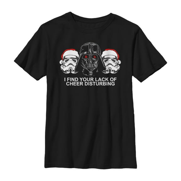 Boy's Star Wars Christmas Empire Lack of Cheer Graphic Tee Black X Large