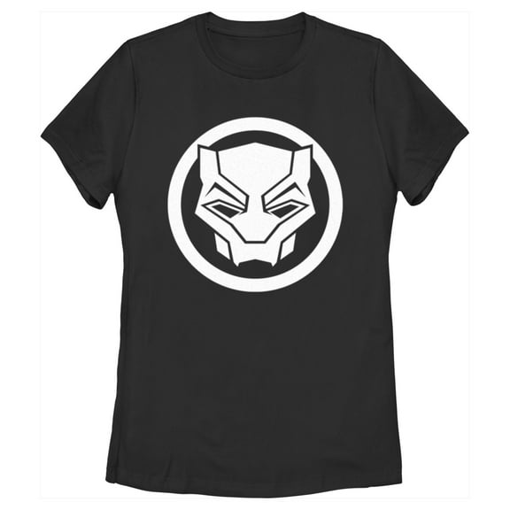Women's Black Panther: Wakanda Forever White Panther Icon  Graphic Tee Black X Large