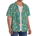 thumbnail image 4 of KLL Mushrooms and Flowers Print Men's Shirt Short Sleeve Button Down Summer Cuba Beach Shirts- XX-Large, 4 of 7