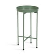 thumbnail image 1 of Kate and Laurel Celia Round Metal Foldable Accent Table, 15 x 26, Green, Transitional Small Side Table with a Removable Magnetic Tray Tabletop and Space-Saving Folding Base, 1 of 8