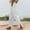 White, variant on Linen Straight Leg Sweatpants for Women, Drawstring Elastic Waist Wide Leg Trousers, Hem Split Casual Pants