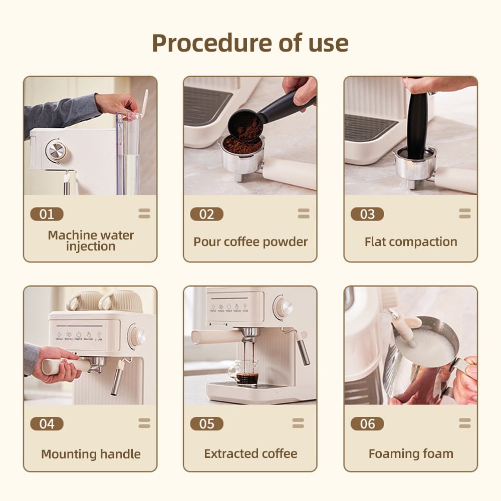 Coffee Machine,Serve Filter 92℃ Wand Art Espresso Maker With And With And Serve Adjustable Wand Filter 92℃ Brew Coffee Maker With Brew 3 Adjustable Coffee 850w 20bar Wand Art