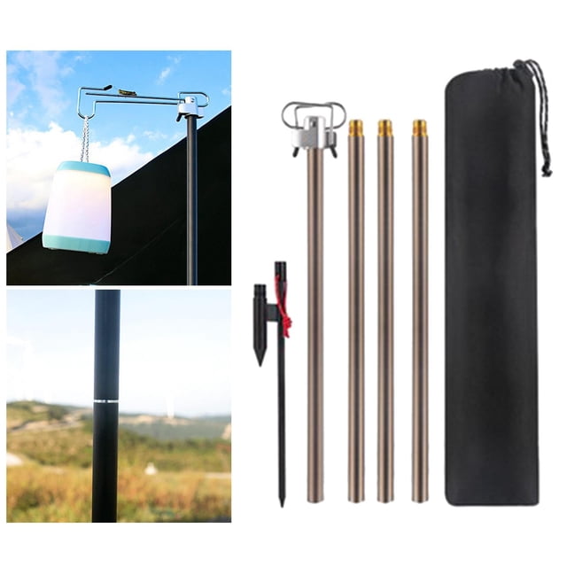 Soporte de linterna para acampar, metal telescópico, ligero, para jardín, comederos para pájaros, suspensión, poste de lámpara para picnic, barbacoa marrón Baoblaze Soporte de linterna al aire libre