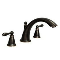 Moen 86440BRB Caldwell Two Handle Deck Mounted Roman Tub Faucet Trim and Valve Included, Mediterranean Bronze