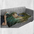 thumbnail image 6 of Mural Soft Flannel Fleece Throw Blanket, Blond Girl Got Lost in the Forest Following the Wooden Direction Signs on Trees, Cozy Plush for Indoor and Outdoor Use, 50" x 70", Multicolor, by Ambesonne, 6 of 6