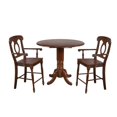 thumbnail image 2 of Sunset Trading Andrews Tabourets de Bar en Bois 24 Pouces Napoléon Marron (Ensemble de 2), 2 of 3