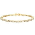 thumbnail image 3 of Women's Baguette Cut Iced Out Diamond Watch - Drop it Down with This Bling'ed Out Crystal Tennis Bracelet on Your Wrist Ladies! - ST10372MLA-TB (ST10372SLA Rubber Gold Luggage- TB), 3 of 8