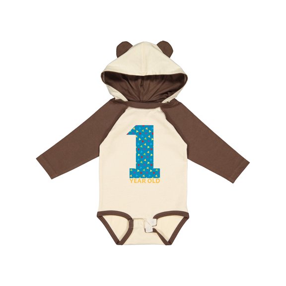 Inktastic First Birthday-1 Year Old Boys or Girls Long Sleeve Baby Bodysuit