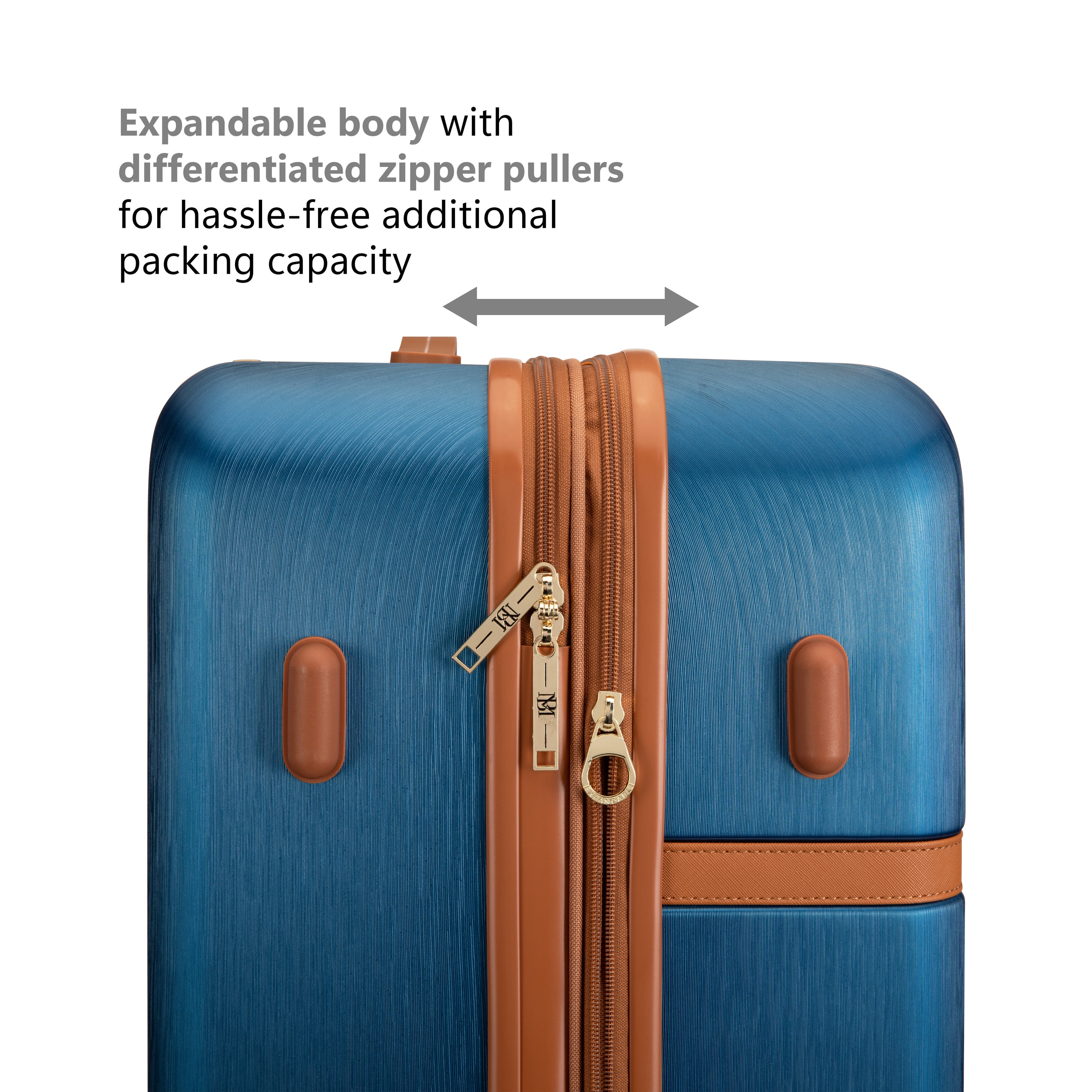 BADGLEY MISCHKA Grace 3 Piece Expandable Retro Luggage Set - Navy