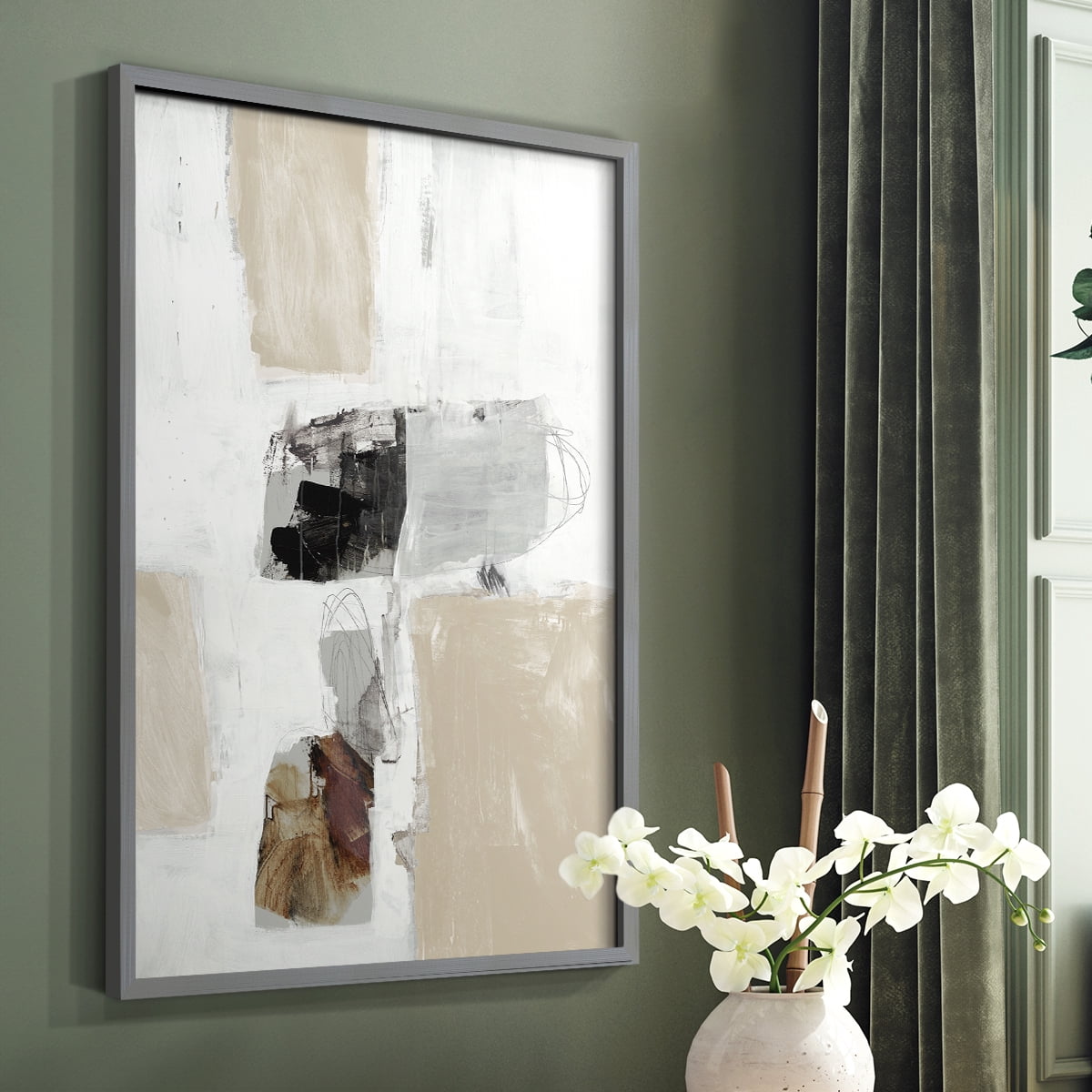Watch from the Window III V30 Framed Print in Gray Solid Wood 16 x 20 Framed Print