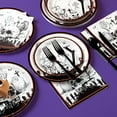 thumbnail image 3 of UniMall Halloween Plates and Napkins Set-Halloween Party Supplies, Spooky Skull Bats Spider Disposable Party Dinnerware Set for 24 Guests for Horror Themed Birthday Decorations Gothic Hallowen Decor, 3 of 14