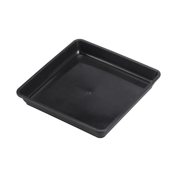 BRIGHTFUFU Bandeja de resina 10PCS Toro cuadrado Bandeja de chasis Hogar Jardín exterior Maceta en maceta Riego Ornamento de la bandeja (Negro)