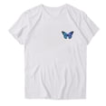 thumbnail image 3 of Fengqque Women's Plus Size Basic Short Sleeve T-Shirt Round Neck Tops Butterfly Print Summer Casual Tee White XL(XL), 3 of 3