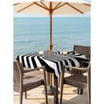 thumbnail image 2 of Outdoor Tablecloth with Umbrella Hole & Zipper, Black White Square Tablecloth 60x60 Inch, Farmhouse Striped Spiral Vortex Abstract Patio Table Cover Waterproof Table Cloth for Picnic/Party, 2 of 7