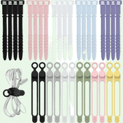 32PCS Silicone Cable Ties, 8 Colors, Reusable Zip and Cable Ties