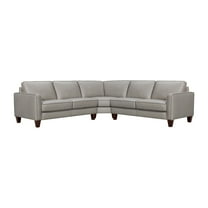 Summit 3 Piece Greige Leather Sectional Sofa