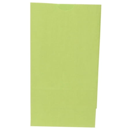 JAM Paper Kraft Lunch Bags, 5x9.75x3, Lime Green, 500/Box, Medium