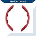 thumbnail image 4 of PU Artificial Leather Steering Wheel Cover ABS Car Steering Wheel Protector Red Carbon Fiber Pattern 1 Pair, 4 of 6
