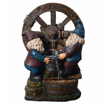 - Peaktop - Outdoor Little Gnome Friends Fountain