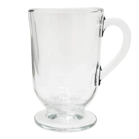 Set of 2 Irish Coffee Glass Mugs Footed 10.5 oz.Thick Wall Glass For Coffee, tea, Cappuccinos, Mulled Ciders,Hot Chocolates, Ice cream and