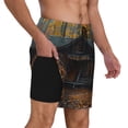 thumbnail image 2 of Fuzoiu Rustic Cabin Autumn Forest Print Men's Swim Shorts,Quick-Dry Double-Layer Swim Trunks,Board Trunks,Beach Shorts Swimwear Bathing Suits-Large, 2 of 6