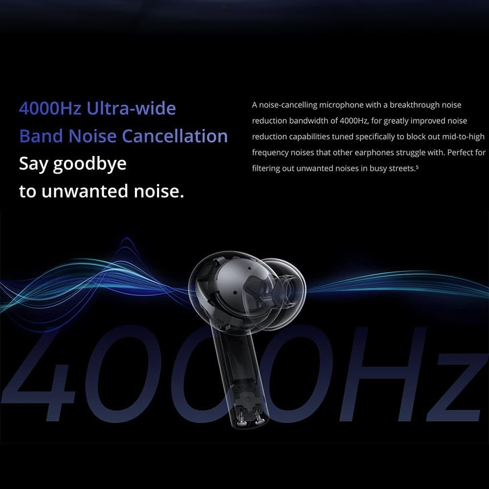 realme Buds Air 5 Truly Wireless in-Ear Earbuds with 50dB ANC, 12.4mm Mega Titanized Dynamic Bass Driver, Upto 38Hrs Battery with Fast Charging & 45ms Ultra-Low Latency for Gaming - (Blue)
