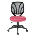 thumbnail image 2 of Screen Back Armless Task Chair with Pink Mesh Fabric and Wheel Carpet Casters, 2 of 5