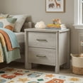 thumbnail image 2 of Furniture of America Gracie Modern Wood 2-Drawer Nightstand with USB Ports, Cool Beige, 2 of 16