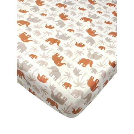 Modern Moments by Gerber Baby & Toddler Boy Ultra Soft Fitted Crib Sheet, Beige Safari