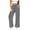 #Gray 1, variant on Women Wide Leg Pants Solid Drawstring Waist Dual Pockets Pleated Casual Loose Trousers