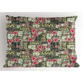 thumbnail image 1 of Urban Graffiti Pillow Sham Romantic Love Message and Heart Icons Various Styles of Typographic Words, Decorative Standard Queen Size Printed Pillowcase, 30 X 20 Inches, Multicolor, by Ambesonne, 1 of 2
