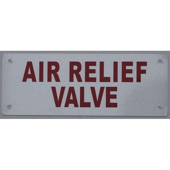AIR Relief Valve Sign (Reflective !!, White,Aluminium 3x8, Commercial use)(ref-2022-4)