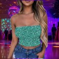 thumbnail image 7 of Einccm Women's Sequined Printed Tube Top for Yoga and Sports, Sleeveless Wrapped Camisole Tank Top in Regular Fit, Casual Fashion Summer Top Made of Comfortable Polyester for Daily Wear, 7 of 7