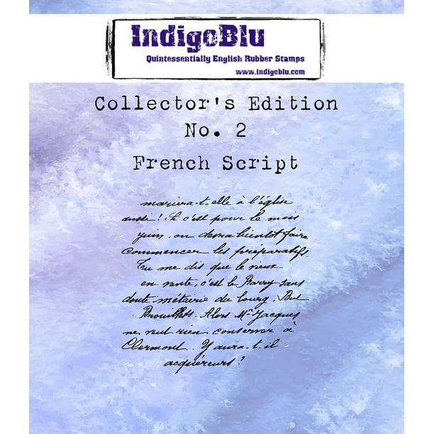 Indigoblu Coller Monté Timbre 2"X2"-Français Script