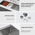 thumbnail image 5 of Undermount Kitchen Sink, 45 x 19 x 10 Inch Single Bowl Undermount Workstation Kitchen Sink - 16 Gauge Stainless Steel Deep Sink, Brushed Nickel Stainless Steel Kitchen Sink,Farmhouse Kitchen Sink, 5 of 8